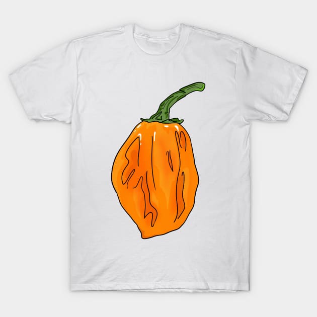 Habanero Orange Chili Pepper T-Shirt by MojoCoffeeTime